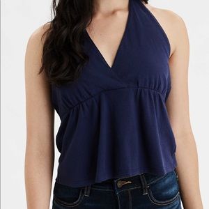 American eagle AE PEPLUM HALTER TOP